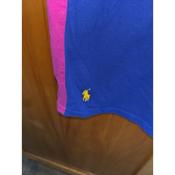 Polo Ralph Lauren T Shirt Custom Slim Fit L Paint Spellout Colorblock Cotton - Picture 5 of 11